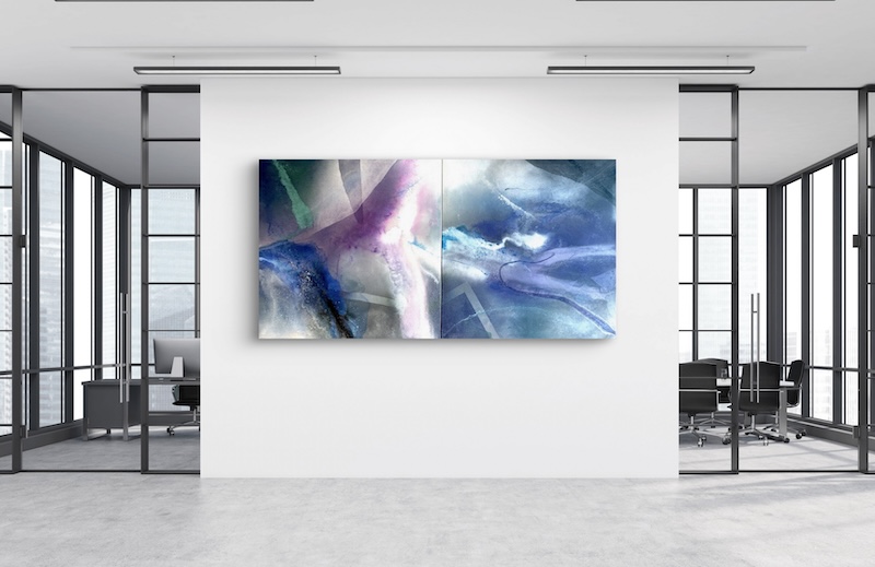 Detail 2 – Blue Water Meets Purple Landscape I–II