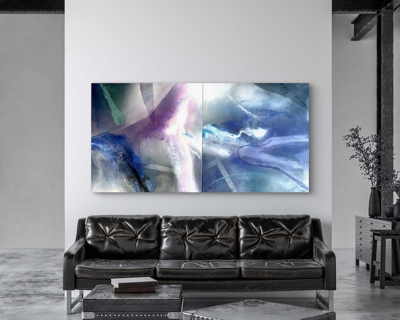 Detail 3 – Blue Water Meets Purple Landscape I–II