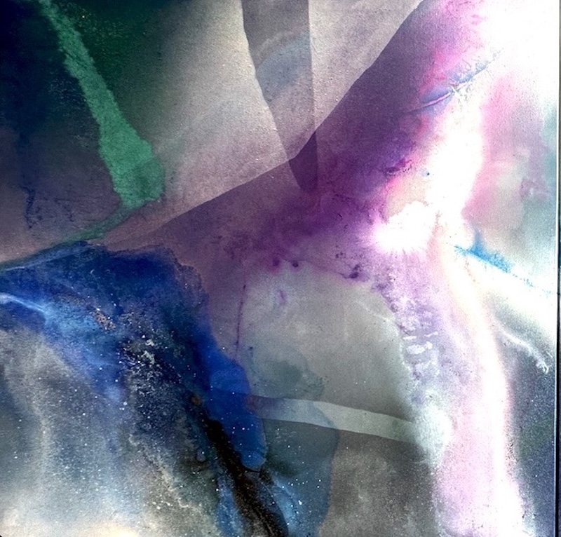 Blue Water Meets Purple Landscape I