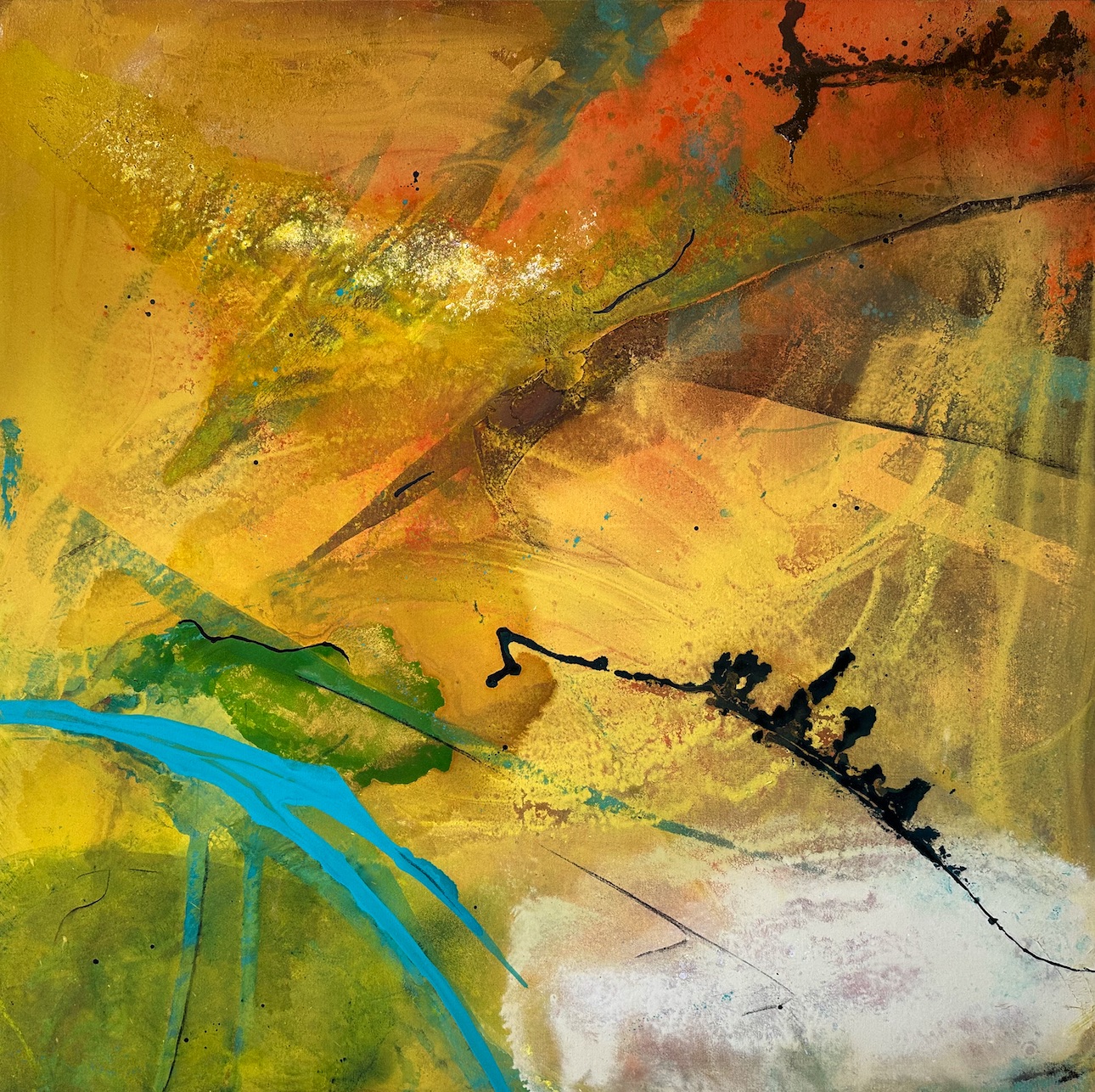 Thermal Window – abstraktes Acryl-/Spraypaint-Gemälde von Gysbert Savelkouls